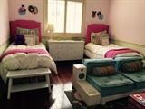 Pottery Barn White Bedroom Set(Custom Hot Pink Headboards)