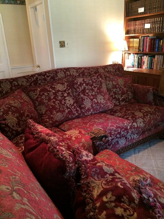      Exceptional oversized like-new sofa & loveseat