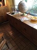                Modern style credenza; world globe
