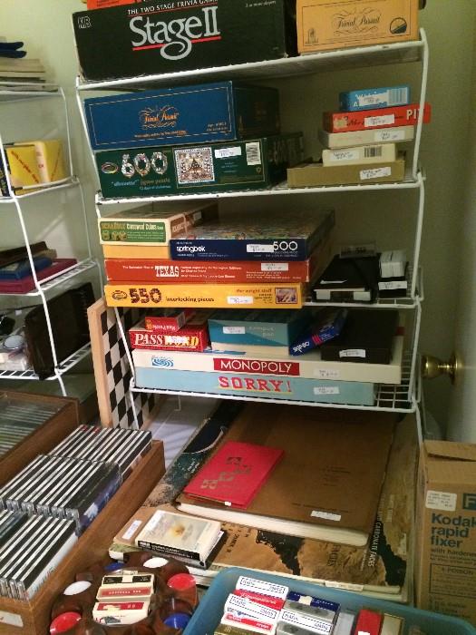 Many games, cards, & poker chips