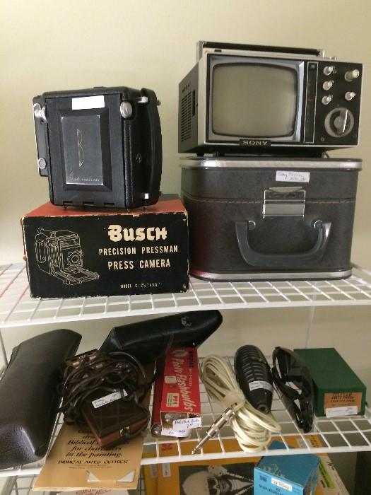 Busch precision pressman camera; small TV