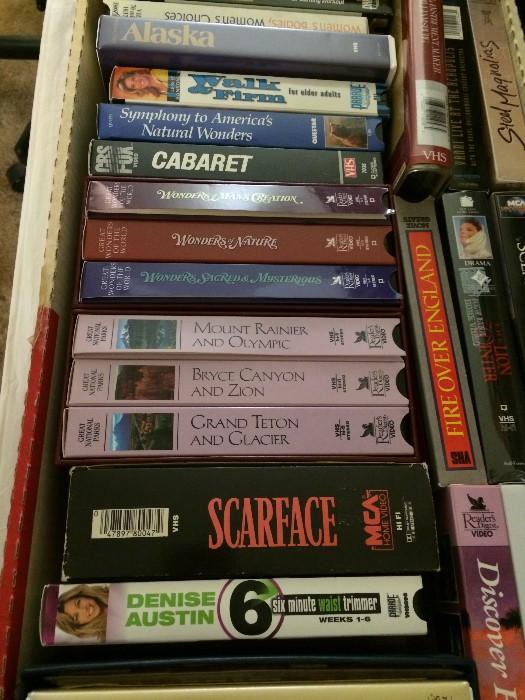Many videos, cassettes, & CD's