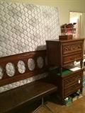 King bed has matching armoire, nightstands, & dresser