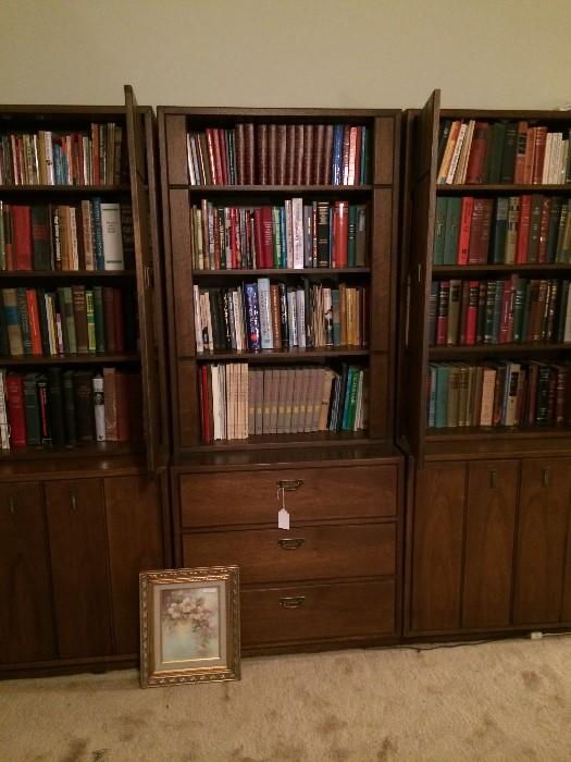 Book cases filled with books