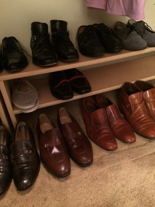 Men's shoes; shoe shelves