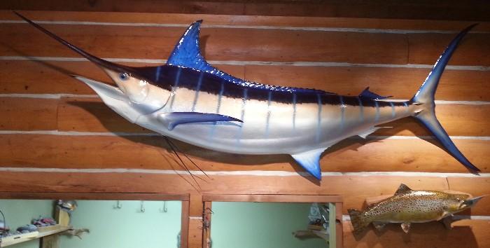 Almost 10 foot long Marlin. Nice!  Fiberglass Professional Reproduction. Retail $2300