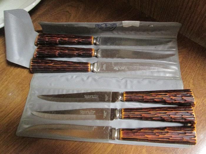Sheffield bakelite bone-look steak knives