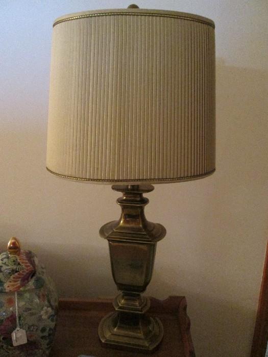 One of a pair of Stiffel brass lamps