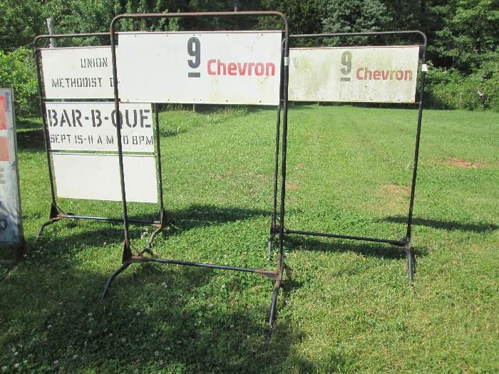 Vintage Chevron gas station signs, etc