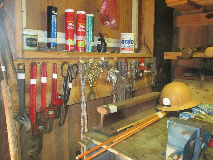 Large pipe wrenches, etc
