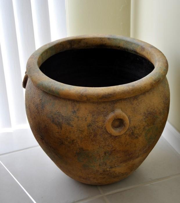 Very large hand thrown clay pot