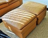 Leathercraft pair of ottomans 27 x 24