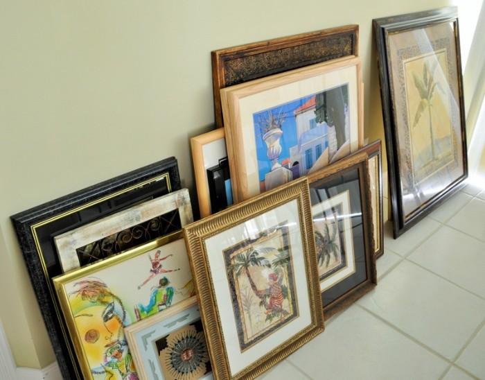 Various framed art, antique posters, originals, limited editions and prints
