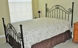 Black, Iron Bed, Queen with mattress set - clean