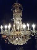 FRENCH EMPIRE 12 LIGHT CRYSTAL CHANDELIER