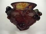 LARGE DAUM, FRANCE CRYSTAL BOWL WITH FIG MOTIF
