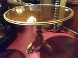 NEIMAN MARCUS GOLD GILT PEDESTAL TABLE