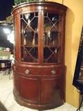 DREXEL MAHOGANY CORNER CABINET, TWO AVAILABLE