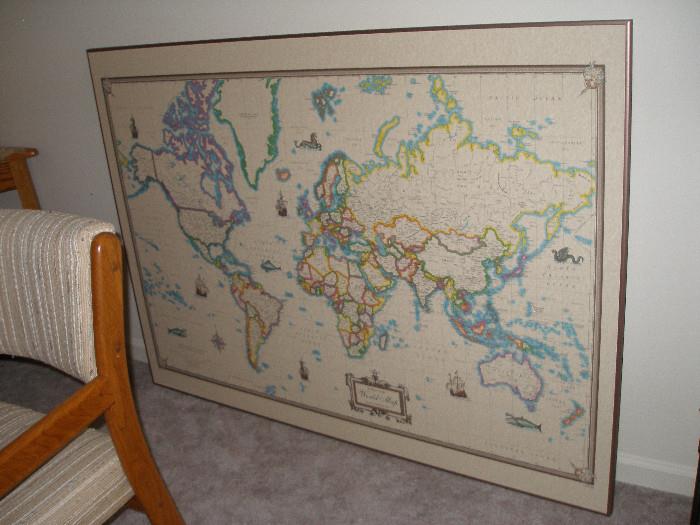 framed wall map