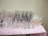 smoked glass ware, crystal, glasses