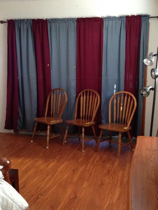 Curtains and 3 chairs are for sale