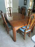 Drexel Heritage table and chairs (leaves not installed). See photo of china cabinet for details.