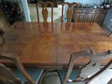 Drexel Heritage table and chairs (leaves not installed). See photo of china cabinet for details.
