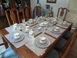 Drexel Heritage table and chairs (leaves not installed). See photo of china cabinet for details.