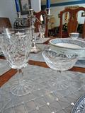 Waterford crystal. "Ashling" pattern. Goblets priced at $35 each and the champagnes are priced at $25 each (the champagnes will not be discounted).