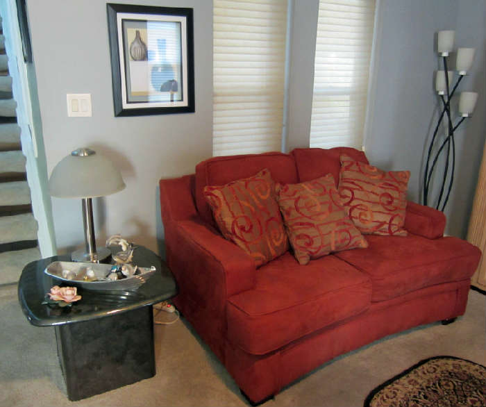 Loveseat with matching sofa.