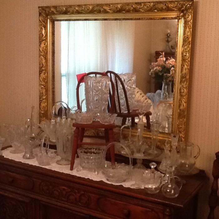 Crystal & Glassware, Nice Buffet and Mirror