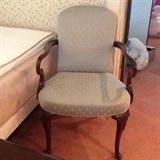 Pair of Green Upolstered Accent Chairs