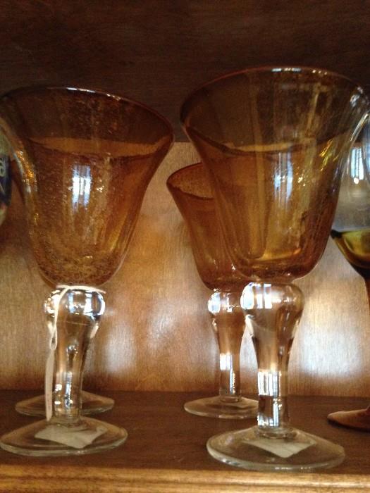 Beautiful Amber Goblets