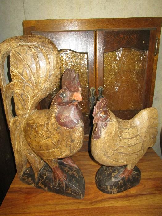 Primitive Rooster and Hen