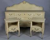 http://www.invaluable.com/auction-lot/kindel-provincial-louis-xv-painted-headboard,-pai-1060-c-5164dab95a Kindel Louis XV Style Headboard, Bedside Tables, and Triple Dresser