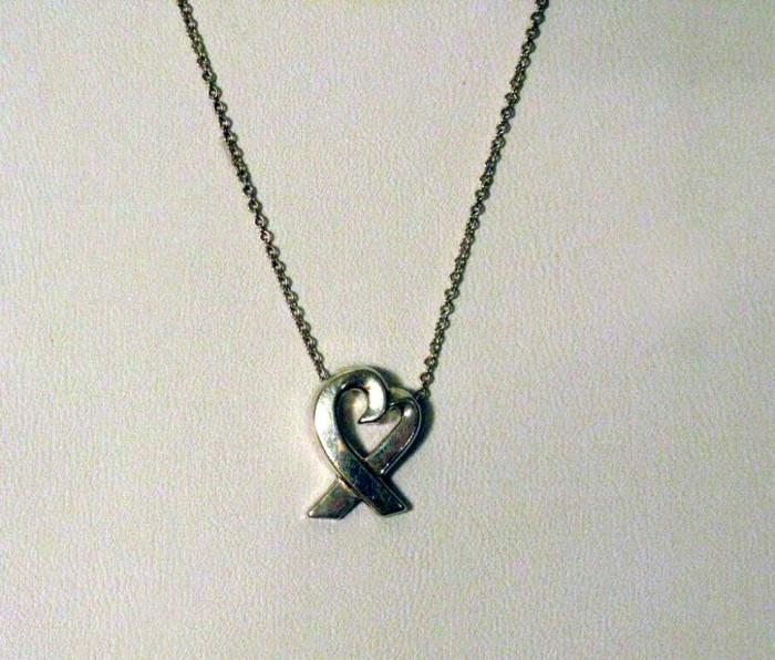 Paloma Picasso for Tiffany & Co. Sterling Heart Pendant and Chain