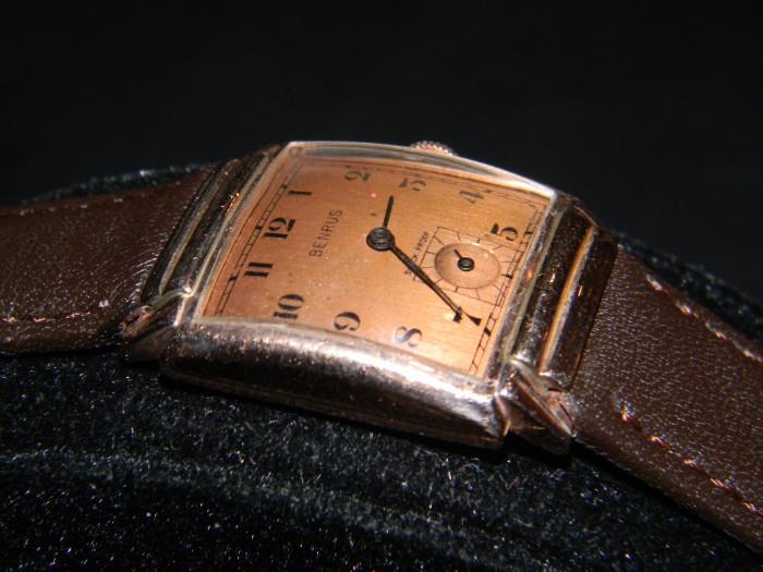 Benrus Man's Watch in 14k Gold Case