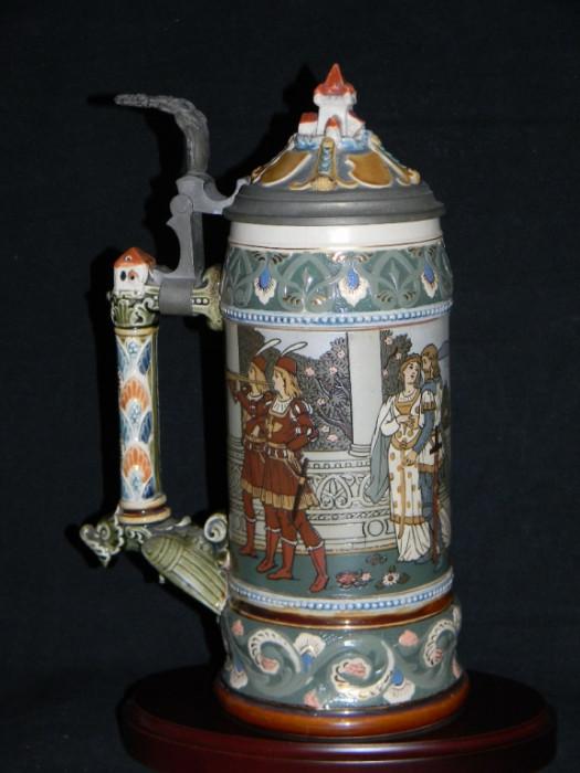  The classic German Lohengrin stein by Mettlach #2391. The Cadillac of Steins... and in excellent condition.