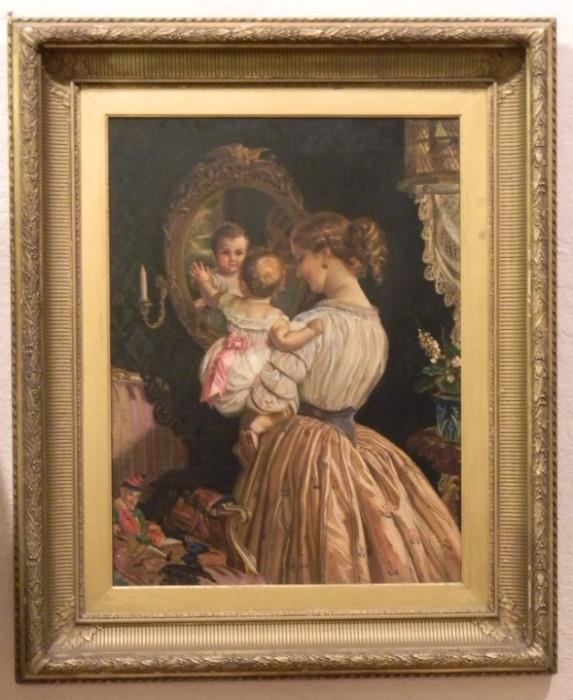 19th Century Oil on Canvas Painting in the style of James Sant 