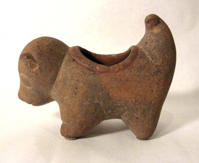 Pre-Columbian ceramic dog (Techichi) vessel, most likely Colima, Mexico, ex-museum collection