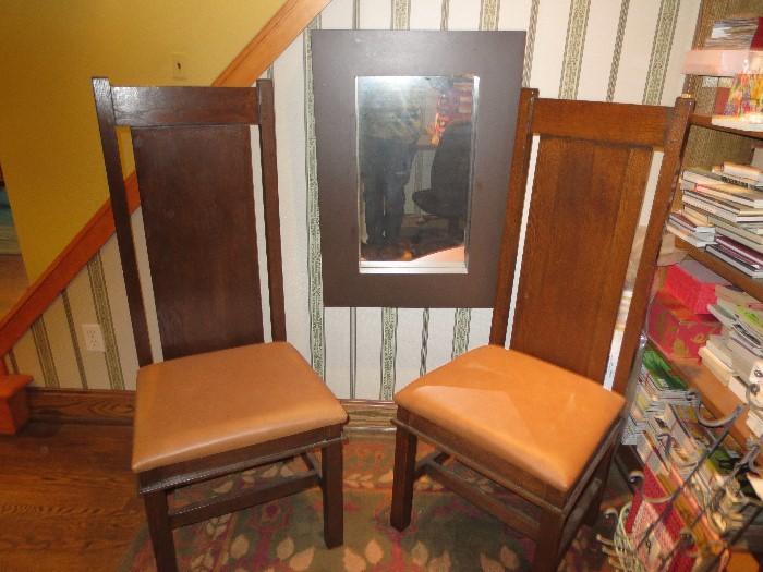 Mission style high back chairs