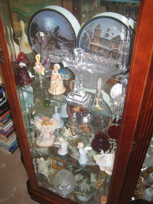 Lots of China, crystal and collectibles.  Large bell collection.