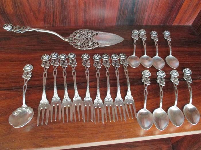 19 pc. set of 800 silver