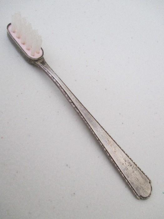 Vintage sterling child's tooth brush