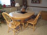 OAK TABLE AND 4 CHAIRS
