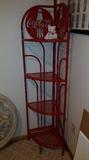 RED METAL COKE CORNER RACK