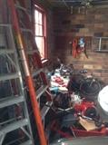 GARAGE FULL OF TOOLS LADDERS MORE