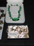 CZECH GREEN GLASS NECKLACE FROM 1915