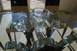 DAUM CRYSTAL THREE PIECE CENTERPIECE