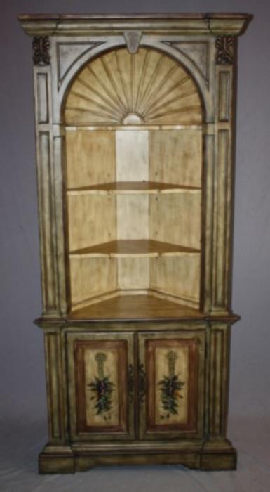 French Provincial style corner cabinet 